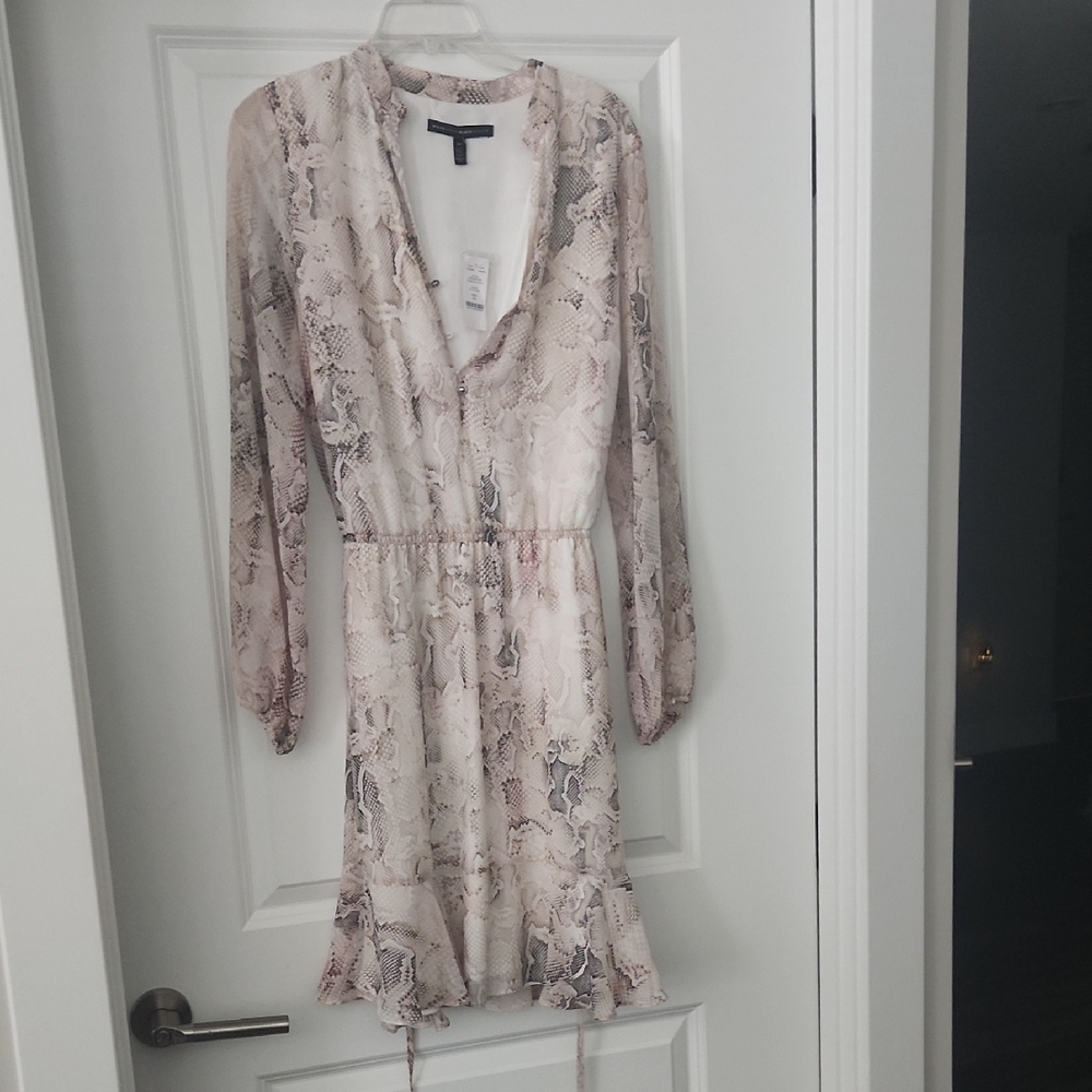 White House Black Market Long Sleeve Snake Print Dress